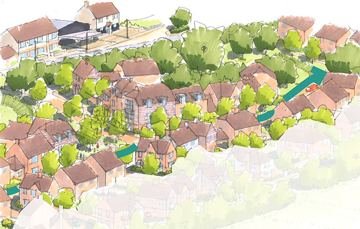 Typical illustrative elevations and features of Central Street